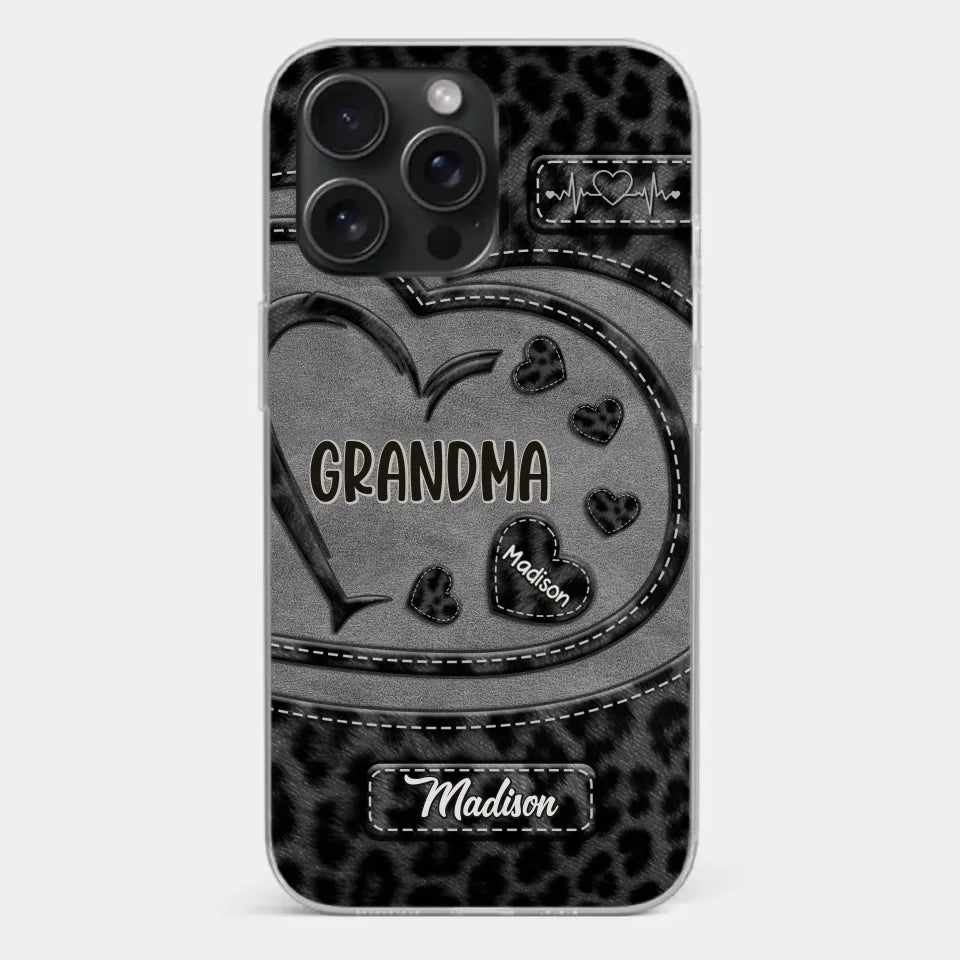 Grandma’s Love Makes Life Sweeter - Family Personalized Custom Clear Phone Case - Gift For Mom, Grandma