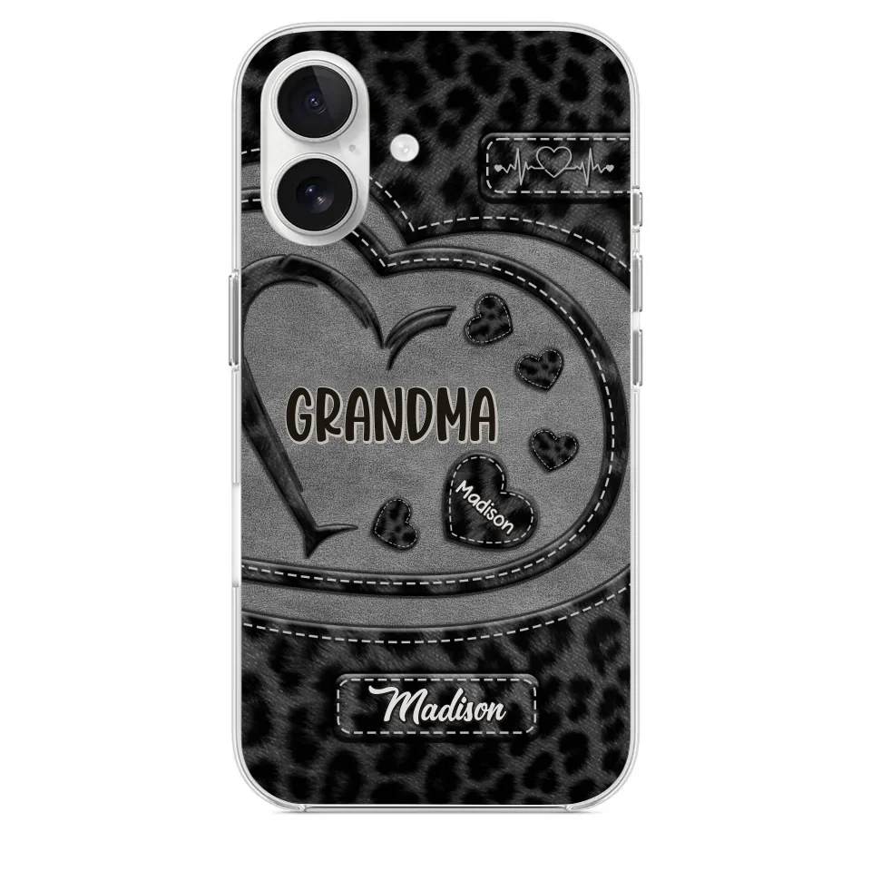 Grandma’s Love Makes Life Sweeter - Family Personalized Custom Clear Phone Case - Gift For Mom, Grandma