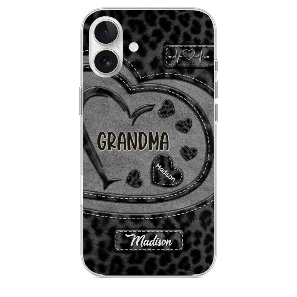 Grandma’s Love Makes Life Sweeter - Family Personalized Custom Clear Phone Case - Gift For Mom, Grandma