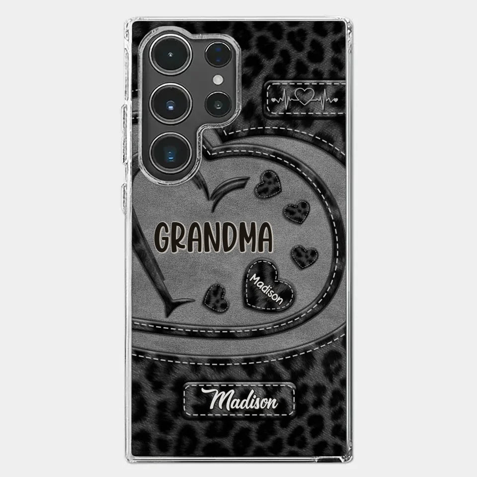 Grandma’s Love Makes Life Sweeter - Family Personalized Custom Clear Phone Case - Gift For Mom, Grandma
