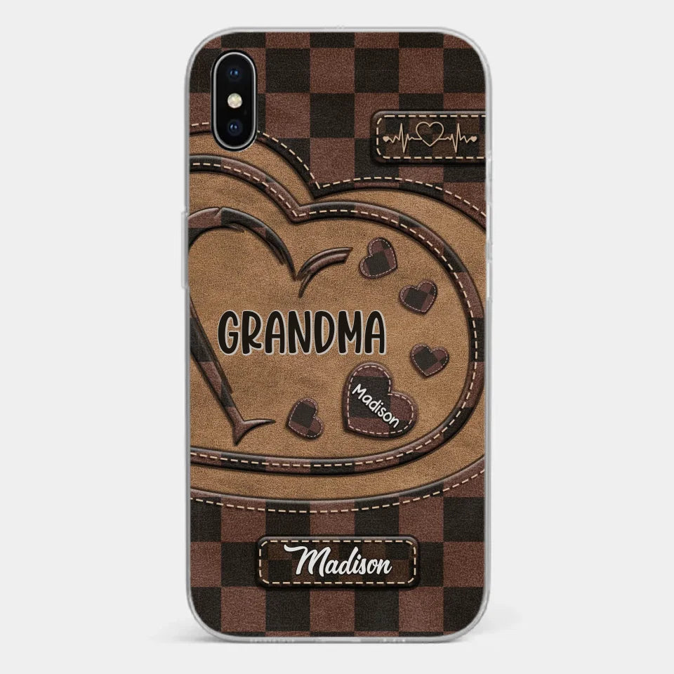 Grandma’s Love Is The Heart Of Our Family - Family Personalized Custom Clear Phone Case - Gift For Mom, Grandma