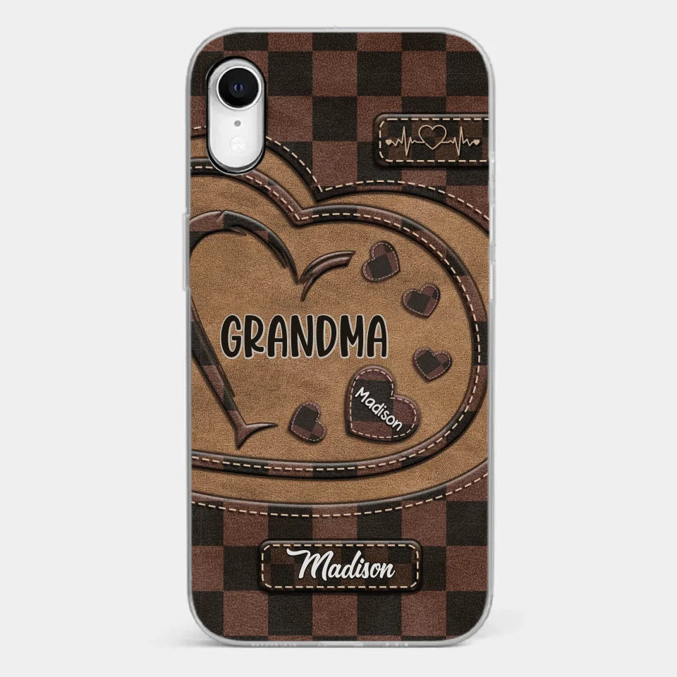 Grandma’s Love Is The Heart Of Our Family - Family Personalized Custom Clear Phone Case - Gift For Mom, Grandma