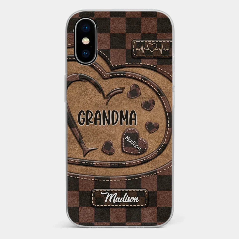 Grandma’s Love Is The Heart Of Our Family - Family Personalized Custom Clear Phone Case - Gift For Mom, Grandma