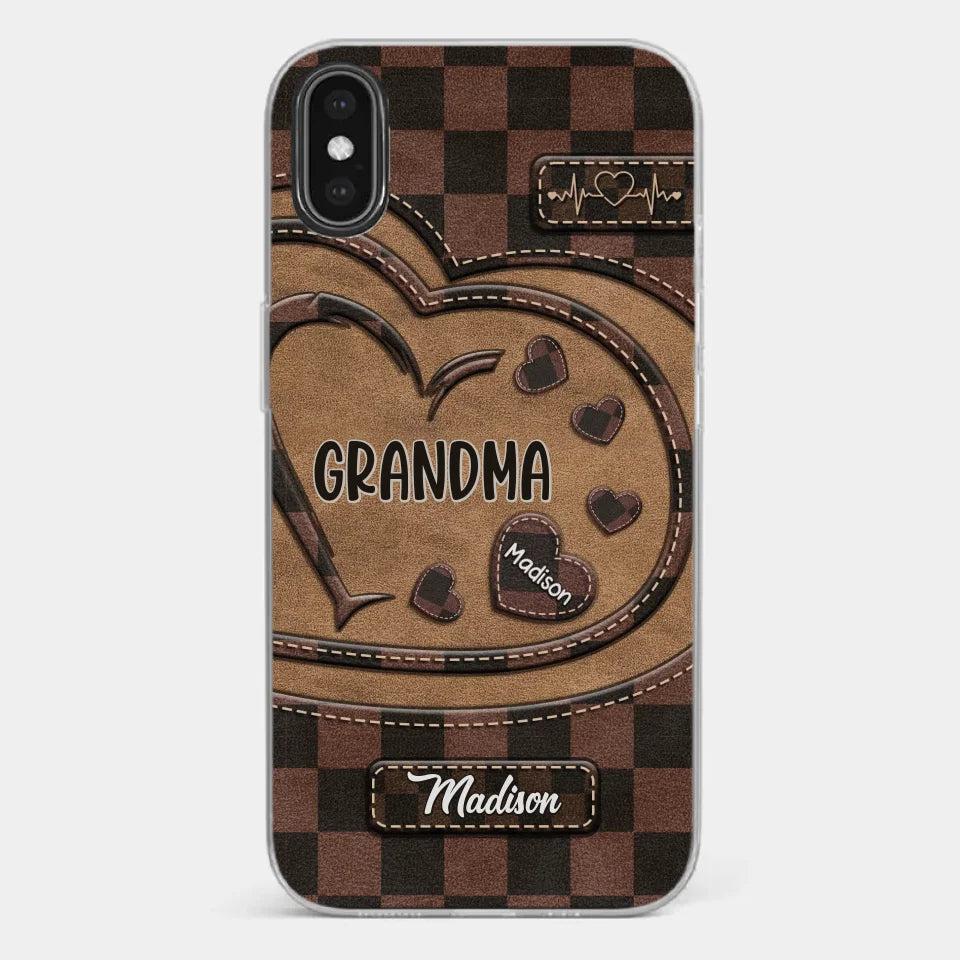 Grandma’s Love Is The Heart Of Our Family - Family Personalized Custom Clear Phone Case - Gift For Mom, Grandma