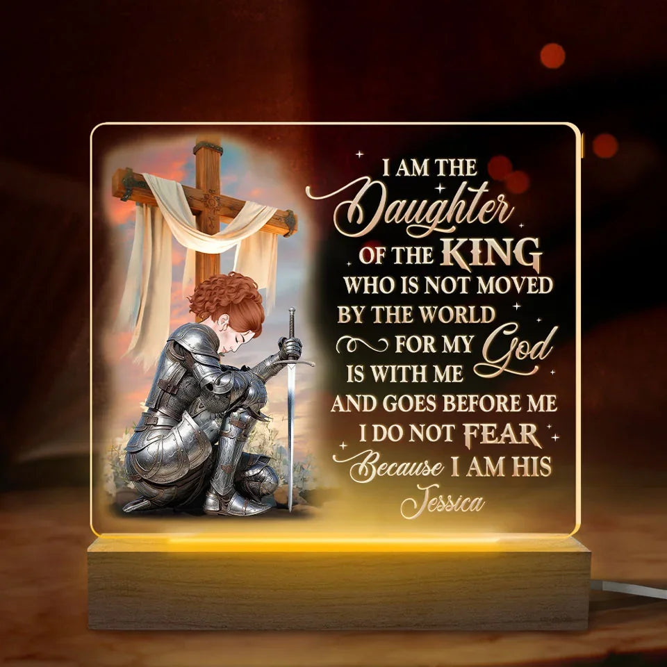 I Am The Daughter Of The King - Family Personalized Custom Shaped 3D LED Light - Gift For Yourself, Best Friends, Siblings, Family Members