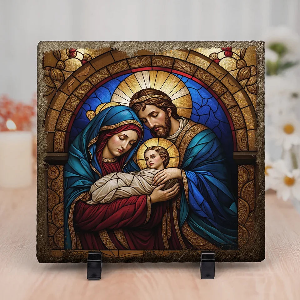 Share The Meaning Of Love And Hope In Your Home - Family Personalized Custom Square Shaped Stone With Stand - Gift For Yourself, Best Friends, Siblings, Family Members