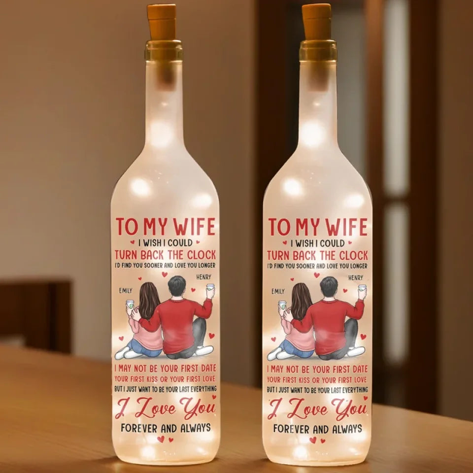 I Love You Forever And Always - Couple Personalized Custom Bottle Lamp - Gift For Husband Wife, Anniversary