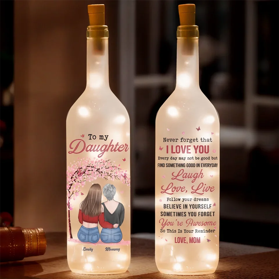 You Are My Shining Star, And I’m Endlessly Proud Of You - Family Personalized Custom Bottle Lamp - Gift For Mom, Daughter