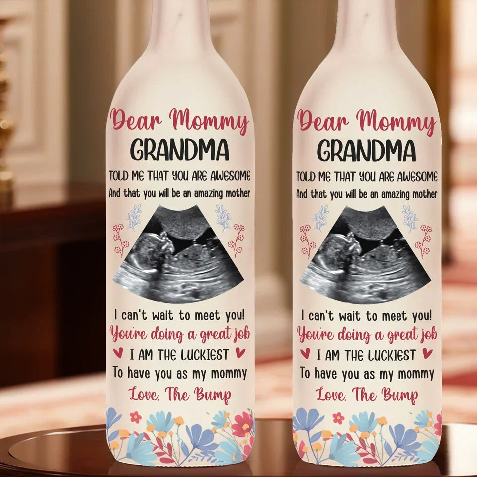 Custom Photo Welcome To The World, Little One - Family Personalized Custom Bottle Lamp - Baby Shower Gift, Gift For First Mom