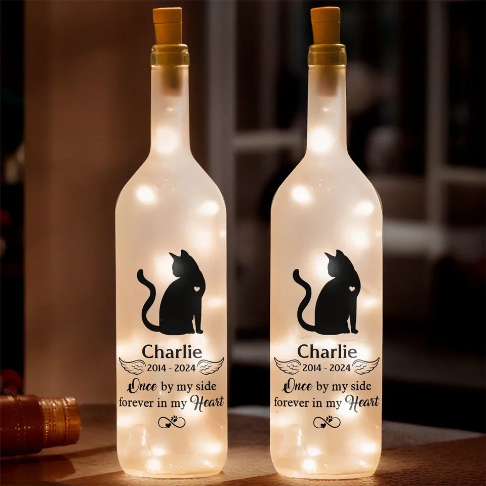 A Piece Of My Heart Will Always Be With You - Memorial Personalized Custom Bottle Lamp - Sympathy Gift For Pet Owners, Pet Lovers
