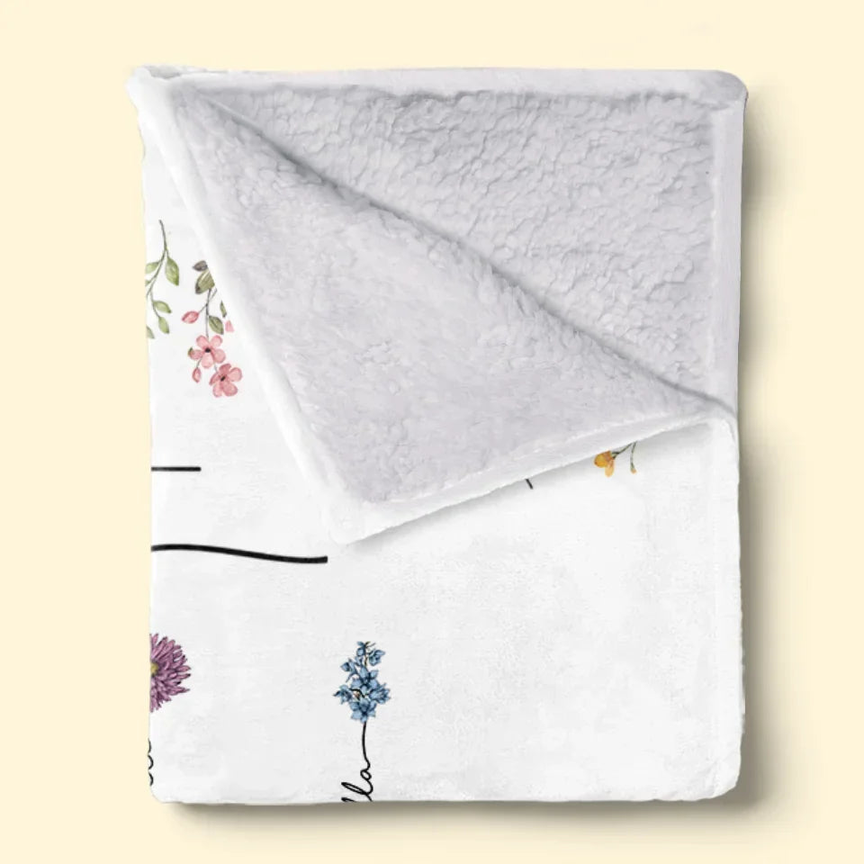 First Mom Now Grandma - Family Personalized Custom Blanket - Gift For Mom, Grandma