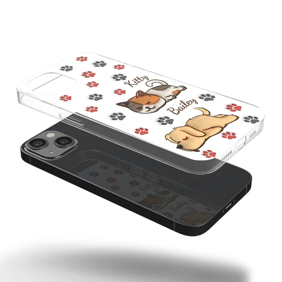 Pawsitively Loved - Dog & Cat Personalized Custom 3D Inflated Effect Printed Clear Phone Case - Gift For Pet Owners, Pet Lovers