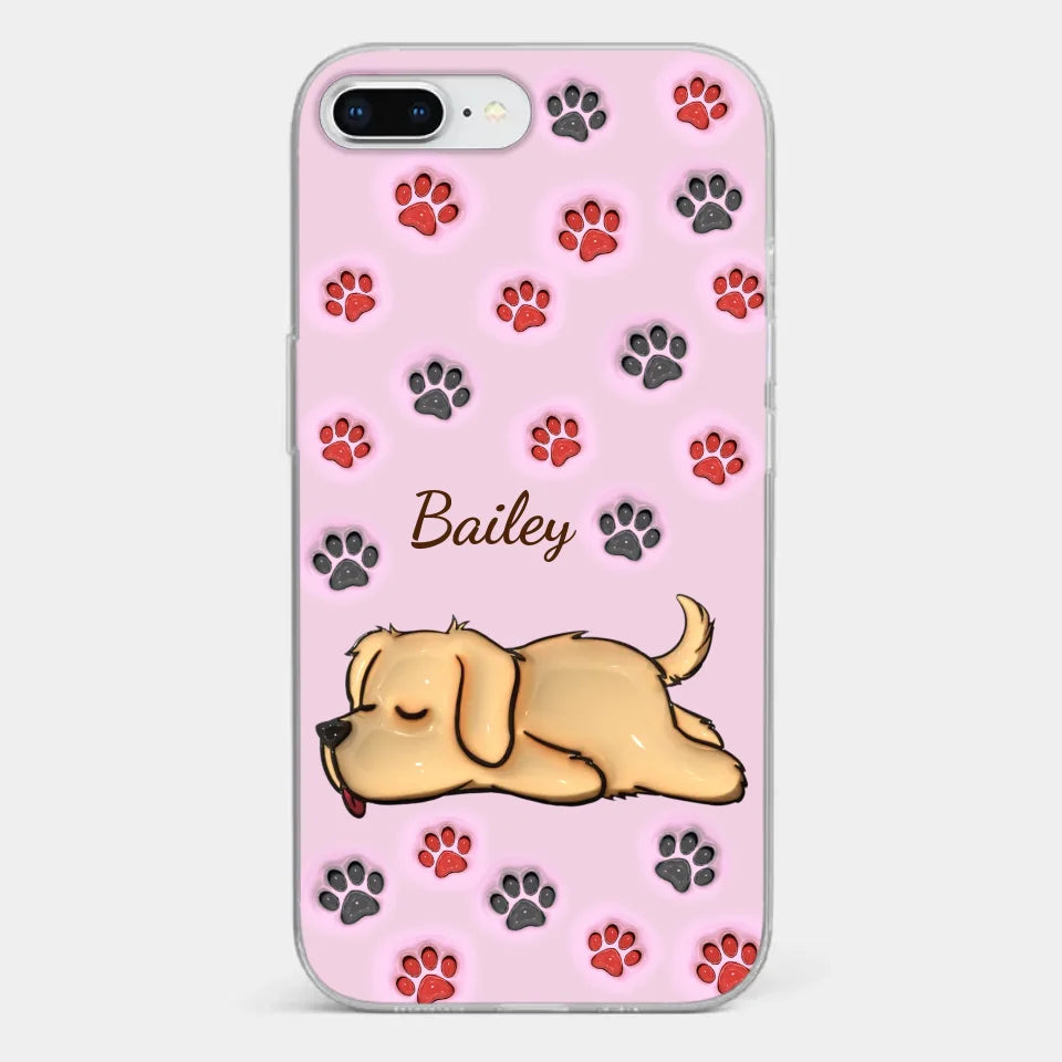 Pawsitively Loved - Dog & Cat Personalized Custom 3D Inflated Effect Printed Clear Phone Case - Gift For Pet Owners, Pet Lovers