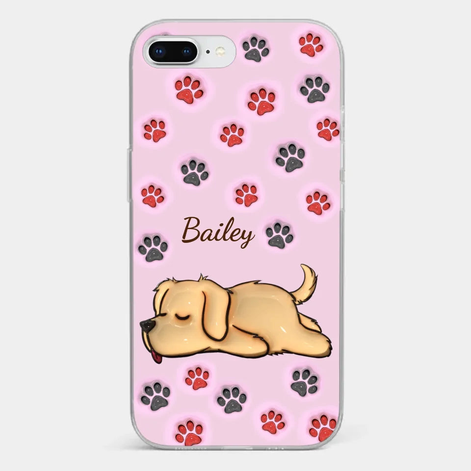 Pawsitively Loved - Dog & Cat Personalized Custom 3D Inflated Effect Printed Clear Phone Case - Gift For Pet Owners, Pet Lovers