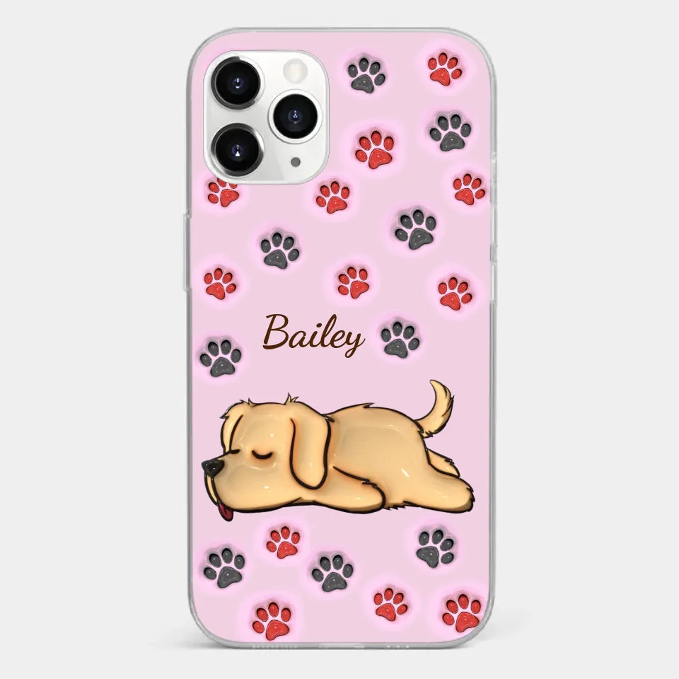Pawsitively Loved - Dog & Cat Personalized Custom 3D Inflated Effect Printed Clear Phone Case - Gift For Pet Owners, Pet Lovers