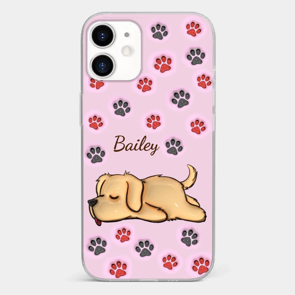 Pawsitively Loved - Dog & Cat Personalized Custom 3D Inflated Effect Printed Clear Phone Case - Gift For Pet Owners, Pet Lovers