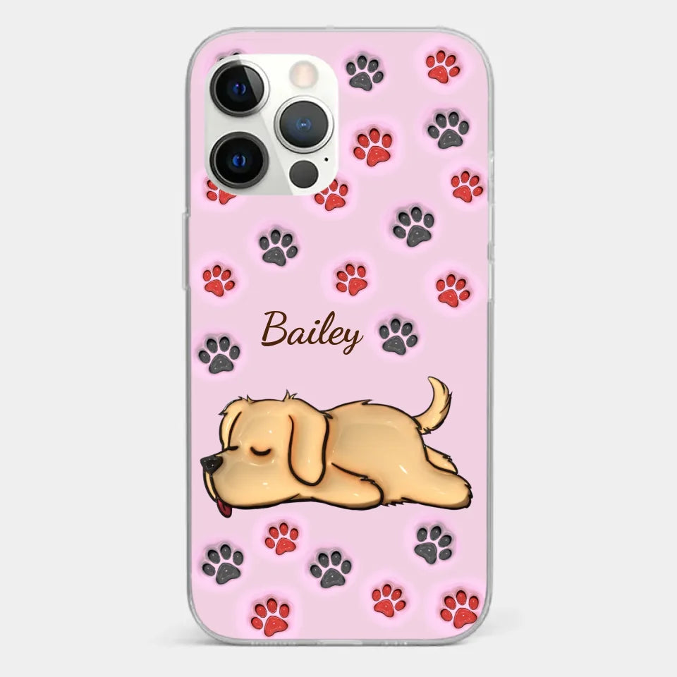 Pawsitively Loved - Dog & Cat Personalized Custom 3D Inflated Effect Printed Clear Phone Case - Gift For Pet Owners, Pet Lovers
