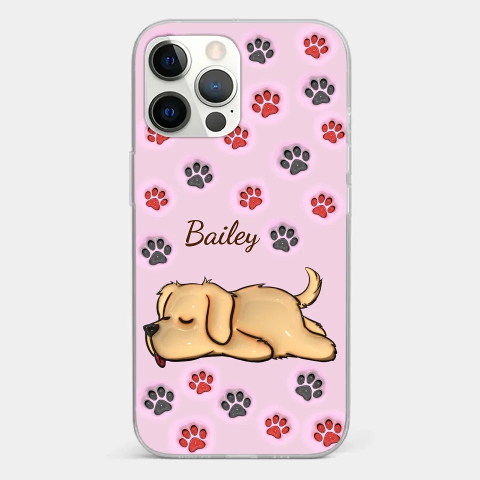 Pawsitively Loved - Dog & Cat Personalized Custom 3D Inflated Effect Printed Clear Phone Case - Gift For Pet Owners, Pet Lovers