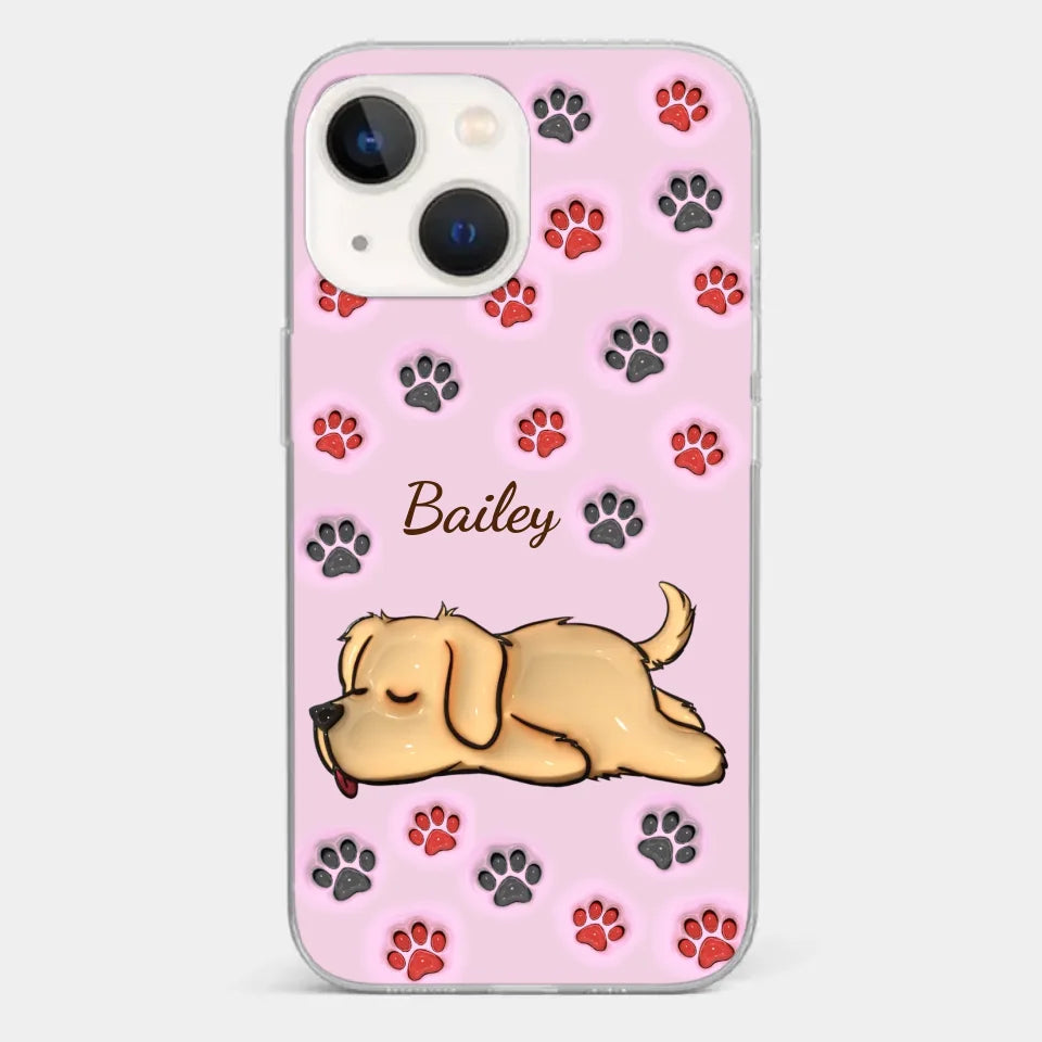 Pawsitively Loved - Dog & Cat Personalized Custom 3D Inflated Effect Printed Clear Phone Case - Gift For Pet Owners, Pet Lovers