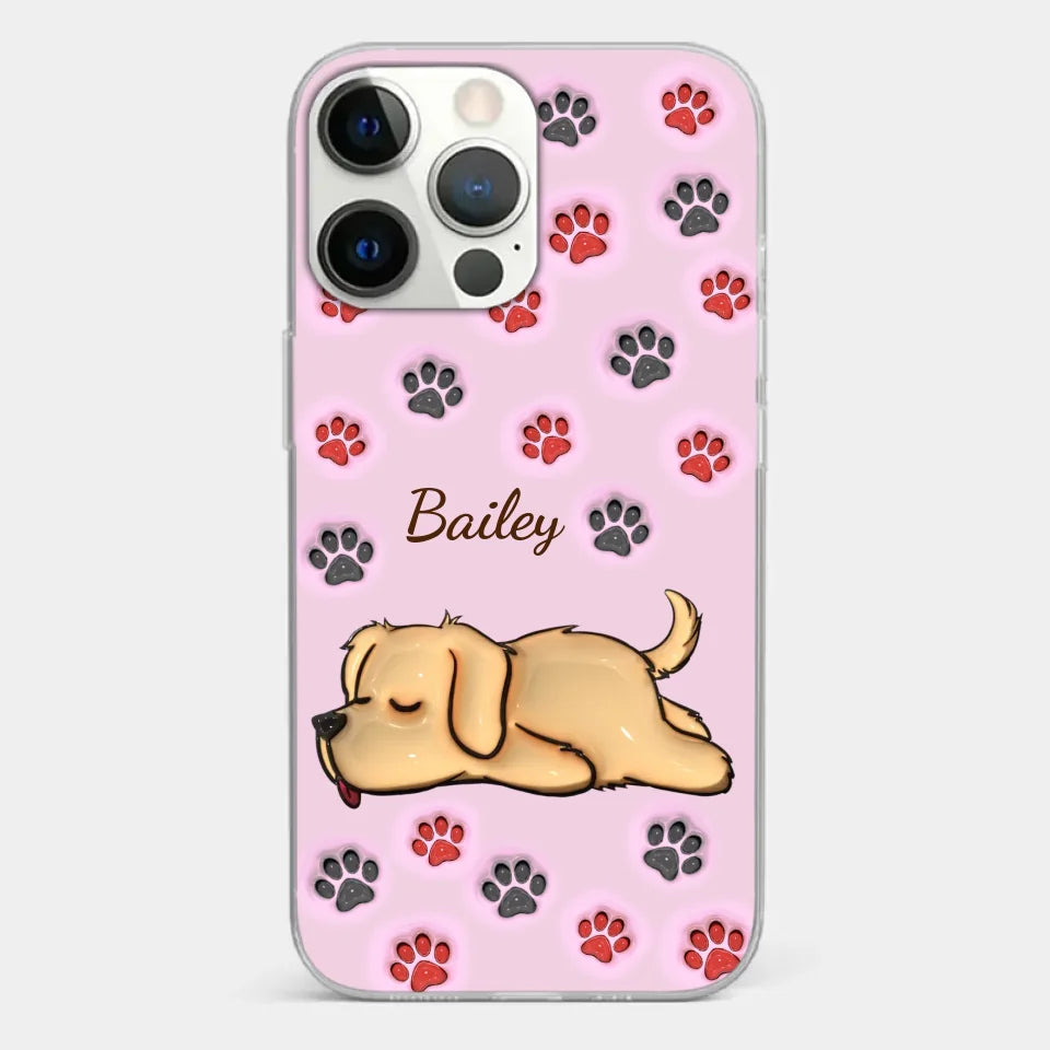 Pawsitively Loved - Dog & Cat Personalized Custom 3D Inflated Effect Printed Clear Phone Case - Gift For Pet Owners, Pet Lovers