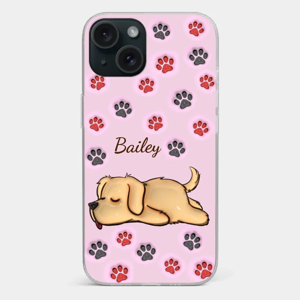 Pawsitively Loved - Dog & Cat Personalized Custom 3D Inflated Effect Printed Clear Phone Case - Gift For Pet Owners, Pet Lovers