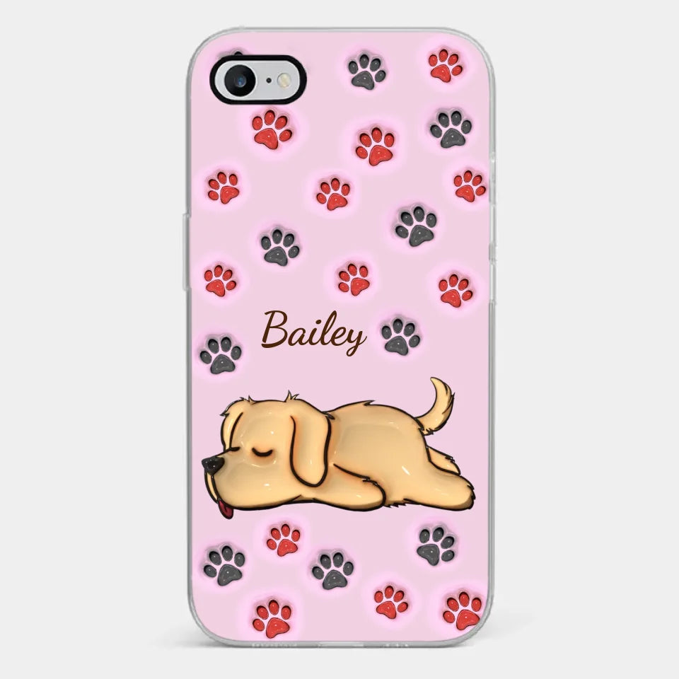 Pawsitively Loved - Dog & Cat Personalized Custom 3D Inflated Effect Printed Clear Phone Case - Gift For Pet Owners, Pet Lovers