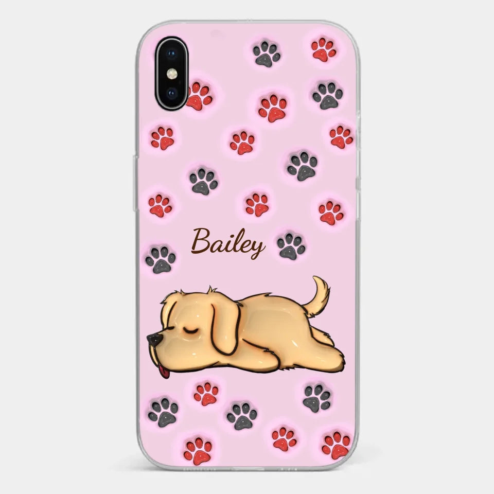 Pawsitively Loved - Dog & Cat Personalized Custom 3D Inflated Effect Printed Clear Phone Case - Gift For Pet Owners, Pet Lovers