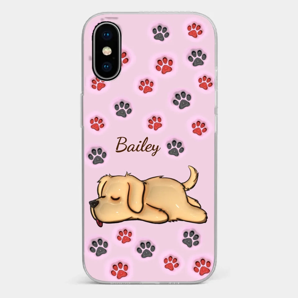 Pawsitively Loved - Dog & Cat Personalized Custom 3D Inflated Effect Printed Clear Phone Case - Gift For Pet Owners, Pet Lovers