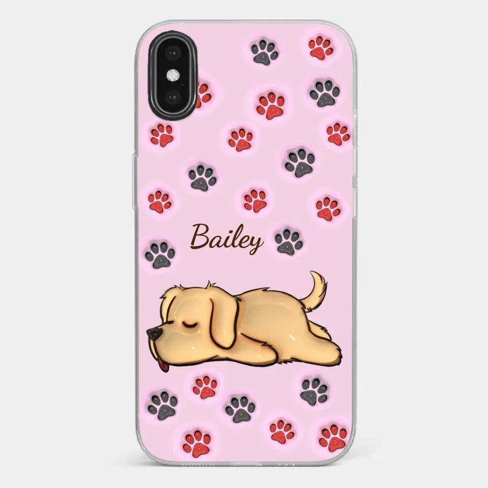 Pawsitively Loved - Dog & Cat Personalized Custom 3D Inflated Effect Printed Clear Phone Case - Gift For Pet Owners, Pet Lovers