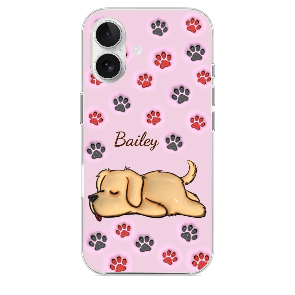 Pawsitively Loved - Dog & Cat Personalized Custom 3D Inflated Effect Printed Clear Phone Case - Gift For Pet Owners, Pet Lovers