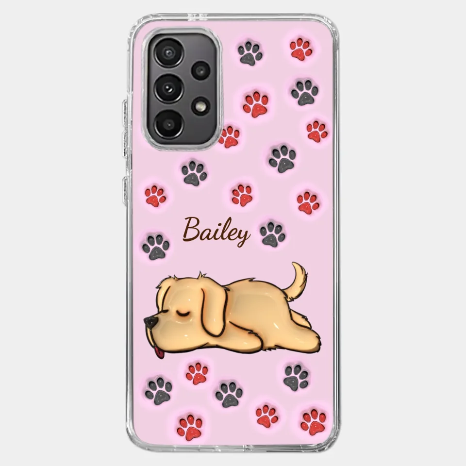 Pawsitively Loved - Dog & Cat Personalized Custom 3D Inflated Effect Printed Clear Phone Case - Gift For Pet Owners, Pet Lovers