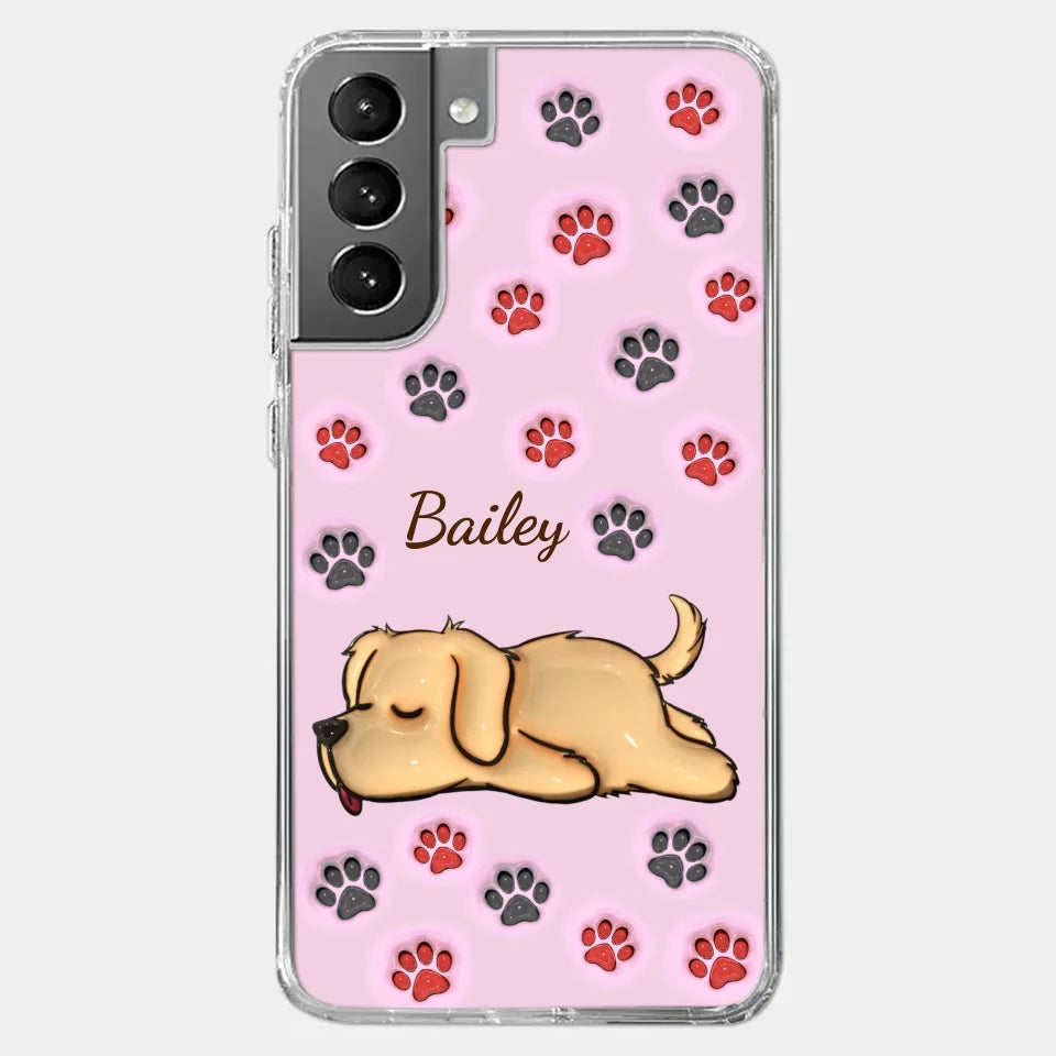 Pawsitively Loved - Dog & Cat Personalized Custom 3D Inflated Effect Printed Clear Phone Case - Gift For Pet Owners, Pet Lovers