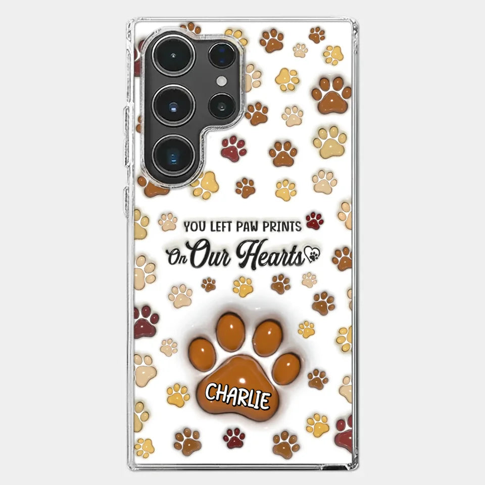 Your Paw Prints Remain On Our Soul - Memorial Personalized Custom 3D Inflated Effect Printed Clear Phone Case - Sympathy Gift For Pet Owners, Pet Lovers