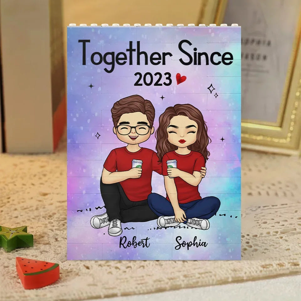 You're My Happy Place - Couple Personalized Custom Vertical Rectangle Shaped Building Brick Blocks - Gift For Husband Wife, Anniversary