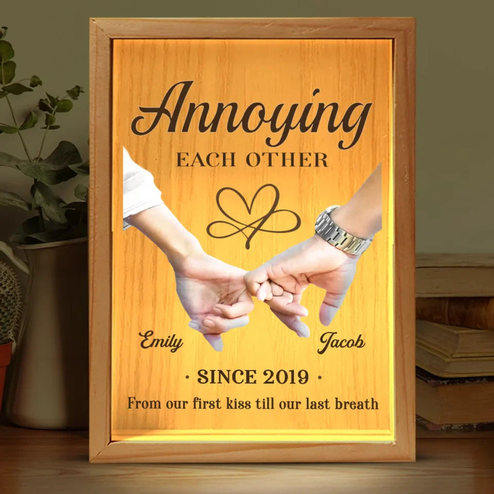 You And I Are A Perfect Fit - Couple Personalized Custom Frame Light Box - Gift For Husband Wife, Anniversary