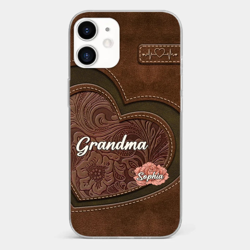 Her Love Blossoms In Every Season - Family Personalized Custom Clear Phone Case - Gift For Mom, Grandma