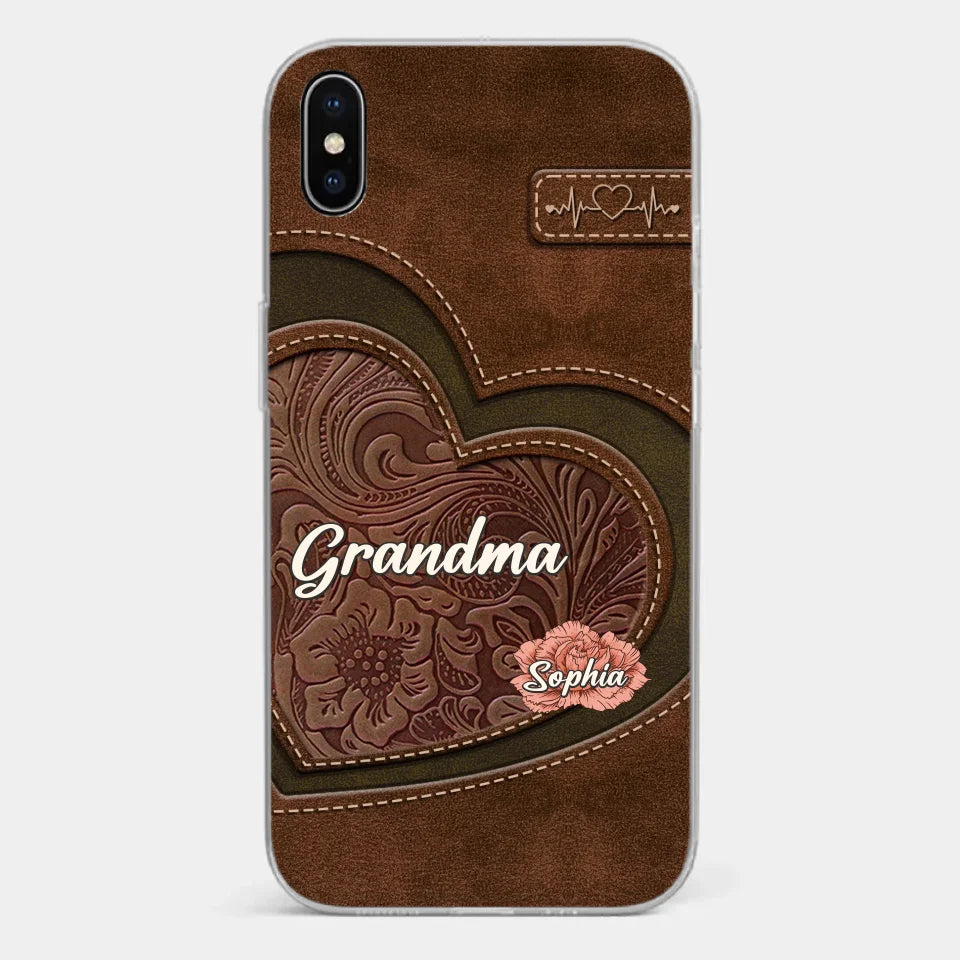 Her Love Blossoms In Every Season - Family Personalized Custom Clear Phone Case - Gift For Mom, Grandma