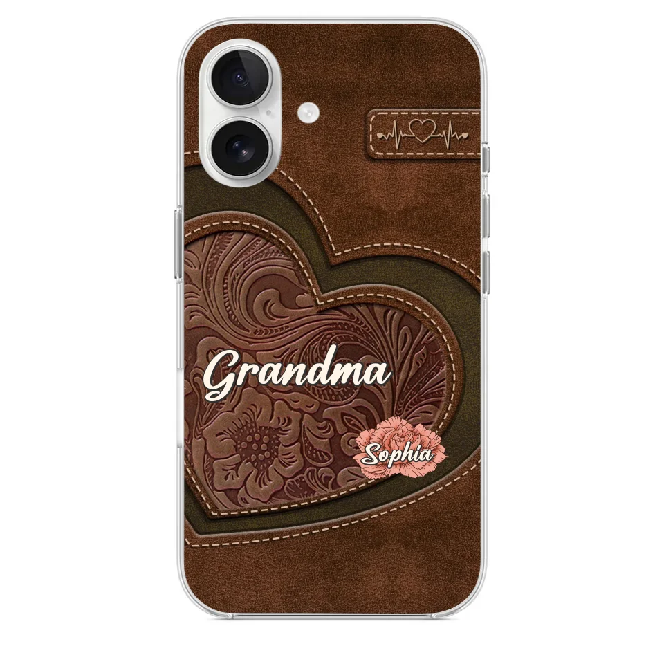 Her Love Blossoms In Every Season - Family Personalized Custom Clear Phone Case - Gift For Mom, Grandma