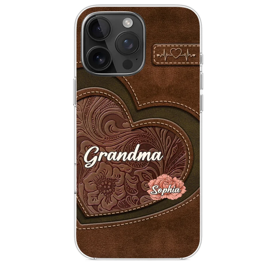 Her Love Blossoms In Every Season - Family Personalized Custom Clear Phone Case - Gift For Mom, Grandma