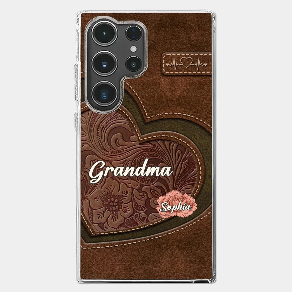 Her Love Blossoms In Every Season - Family Personalized Custom Clear Phone Case - Gift For Mom, Grandma