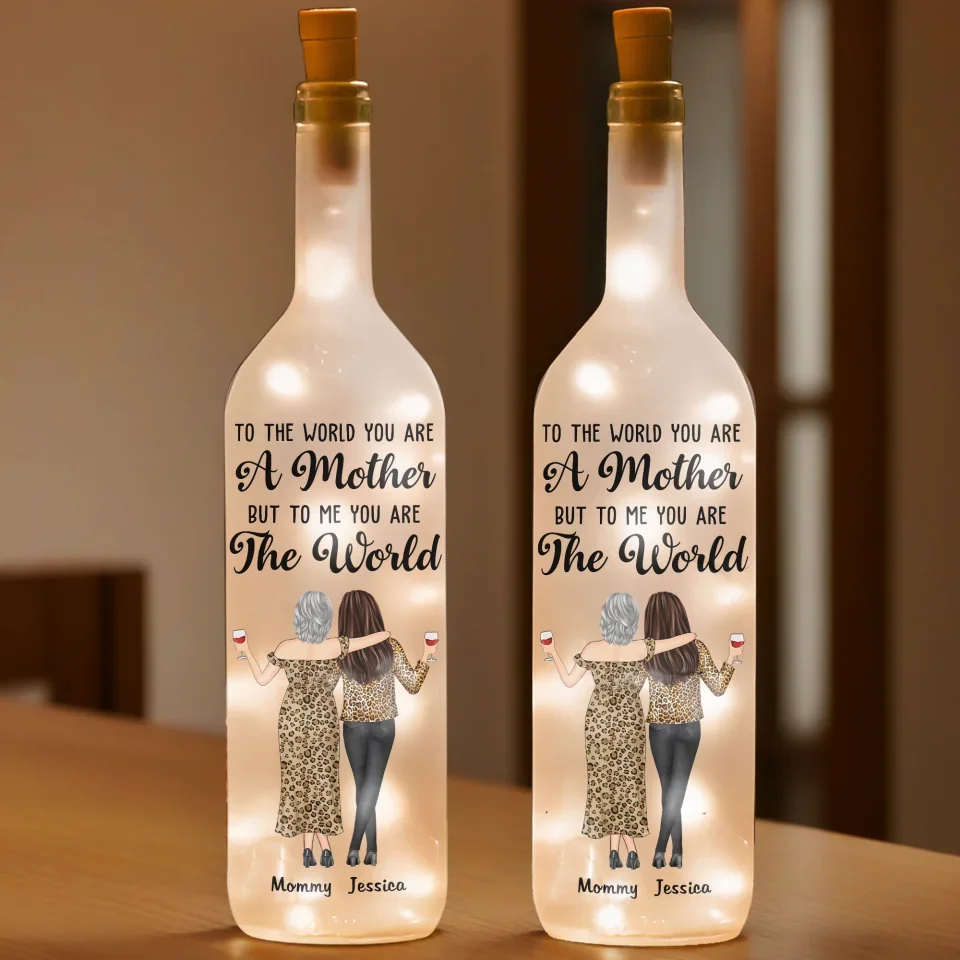 My Mom, My Forever Hero - Family Personalized Custom Bottle Lamp - Gift For Mom, Daughter