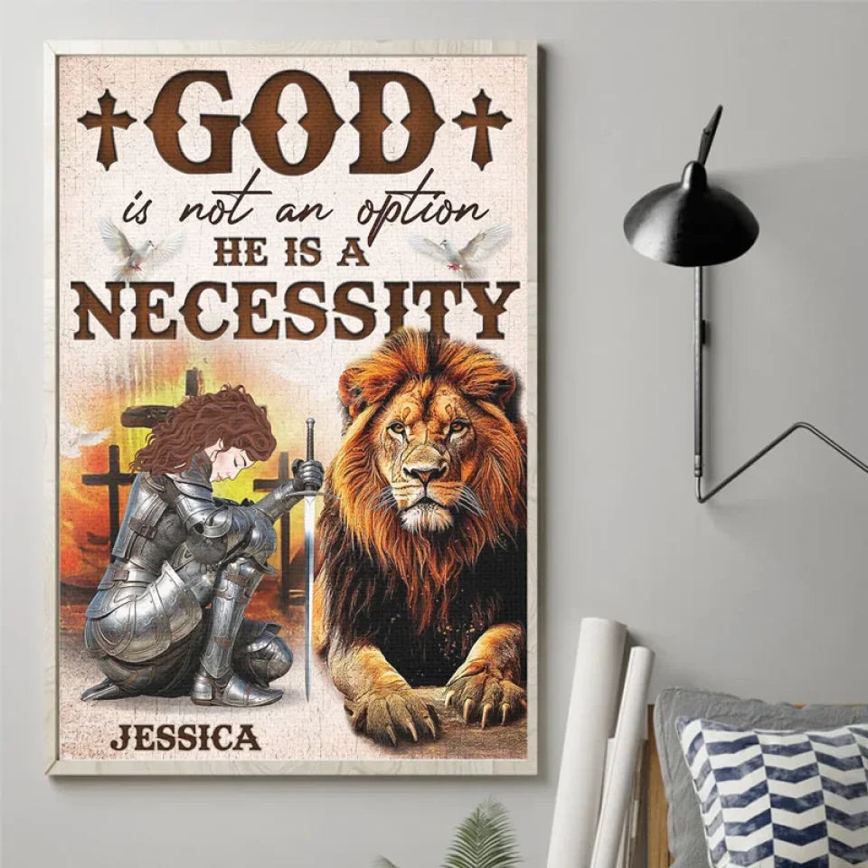 God Is A Necessity - Family Personalized Custom Vertical Poster - Gift For Yourself, Best Friends, Siblings, Family Members