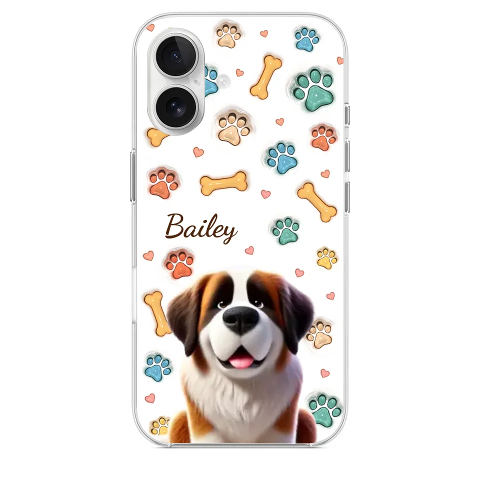 Furry Friends, Forever Loved - Dog Personalized Custom 3D Inflated Effect Printed Clear Phone Case - Gift For Pet Owners, Pet Lovers