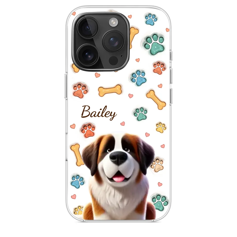 Furry Friends, Forever Loved - Dog Personalized Custom 3D Inflated Effect Printed Clear Phone Case - Gift For Pet Owners, Pet Lovers