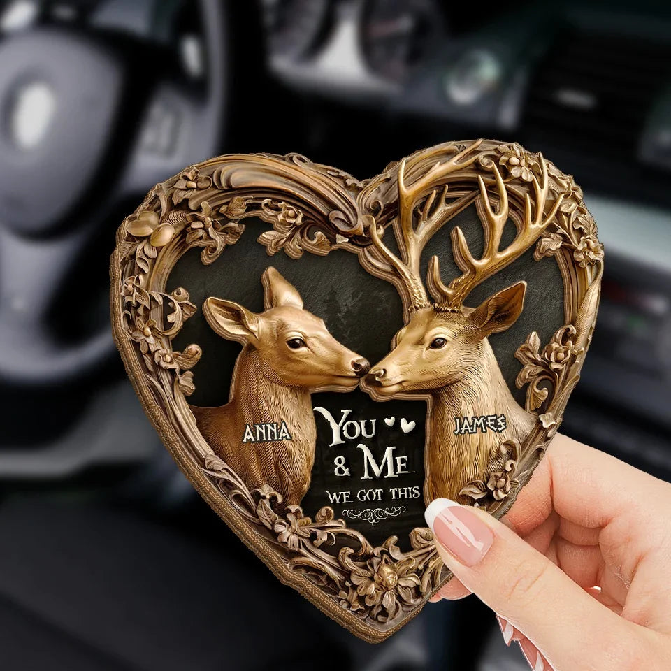 You And Me, Forever - Couple Personalized Custom Car Visor Clip - Gift For Husband Wife, Anniversary