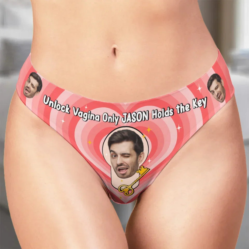 Custom Photo Only You Holds The Key - Couple Personalized Women Briefs - Gift For Husband Wife, Anniversary