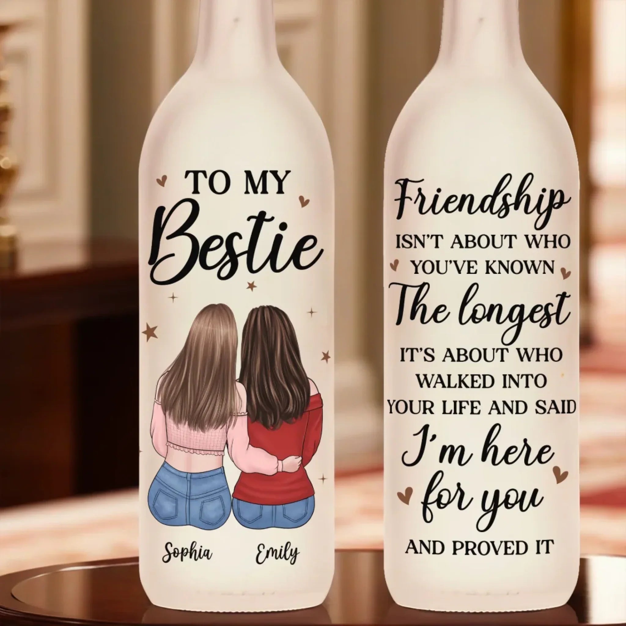 Truly Great Friends Are Hard To Find, Difficult To Leave - Bestie Personalized Custom Bottle Lamp - Gift For Best Friends, BFF, Sisters