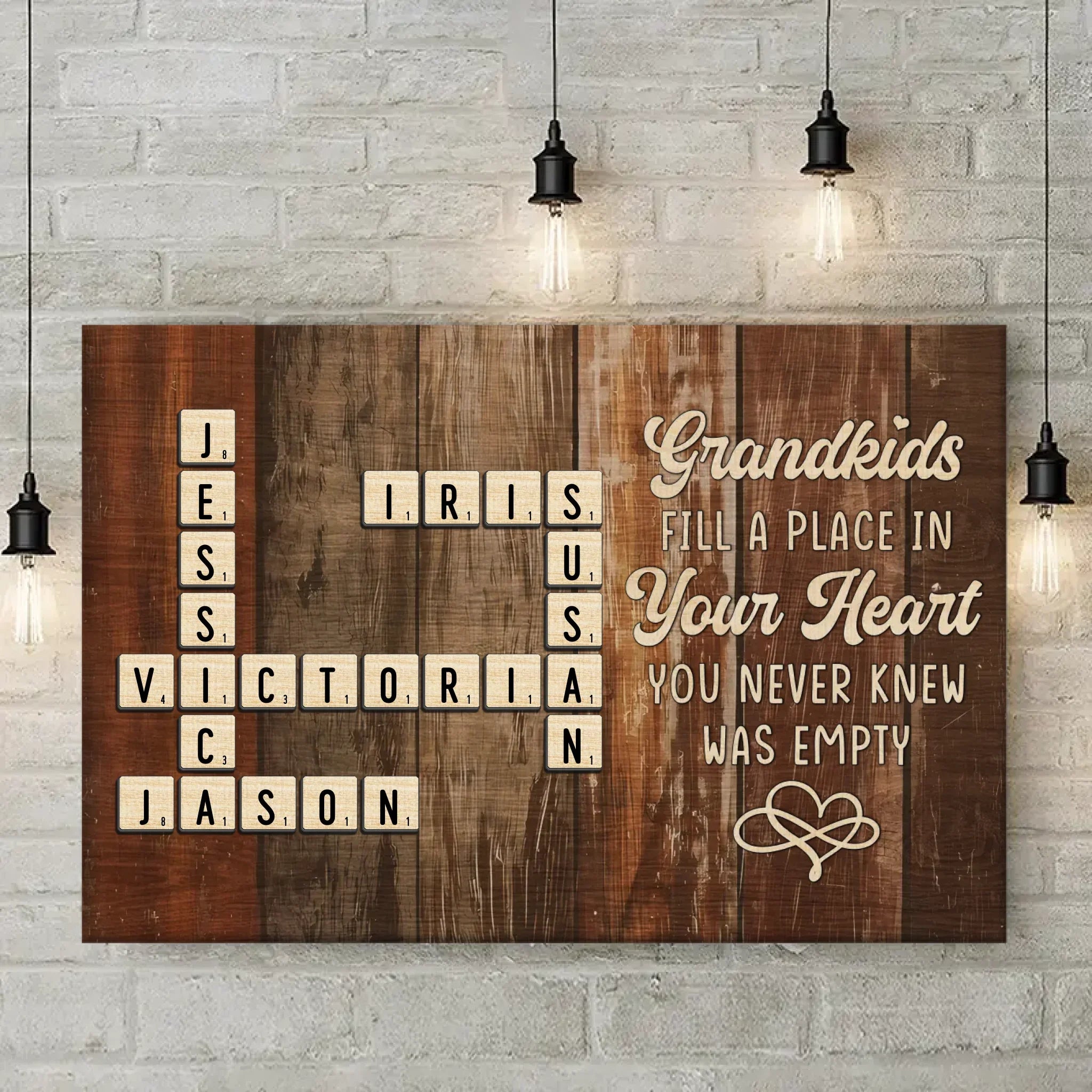 A Grandchild Is Love Made Visible - Family Personalized Custom Horizontal Canvas - Gift For Grandma, Grandpa, Grandkid