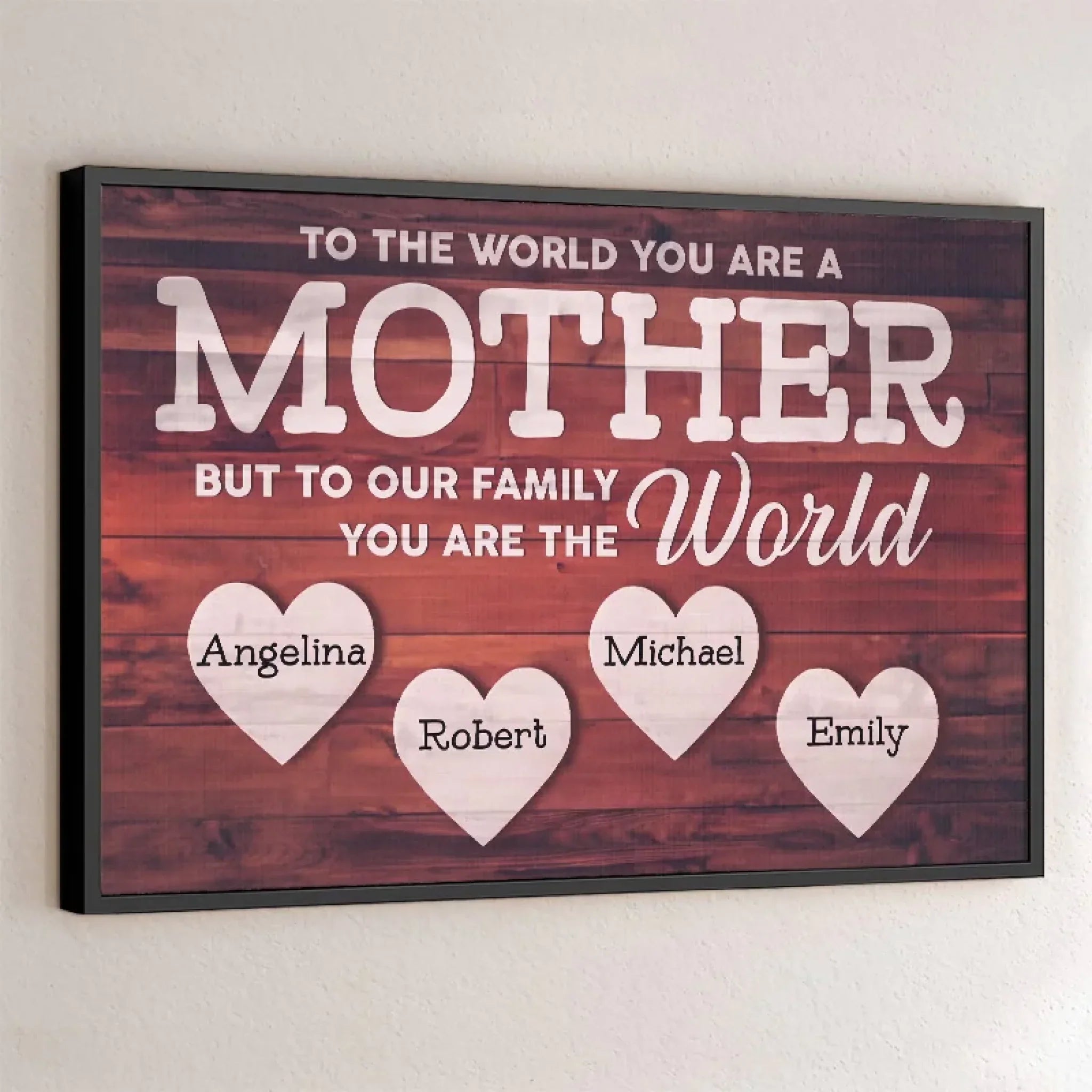 Mom Is The World’s Most Beautiful Place - Family Personalized Custom Horizontal Poster - Gift For Mom