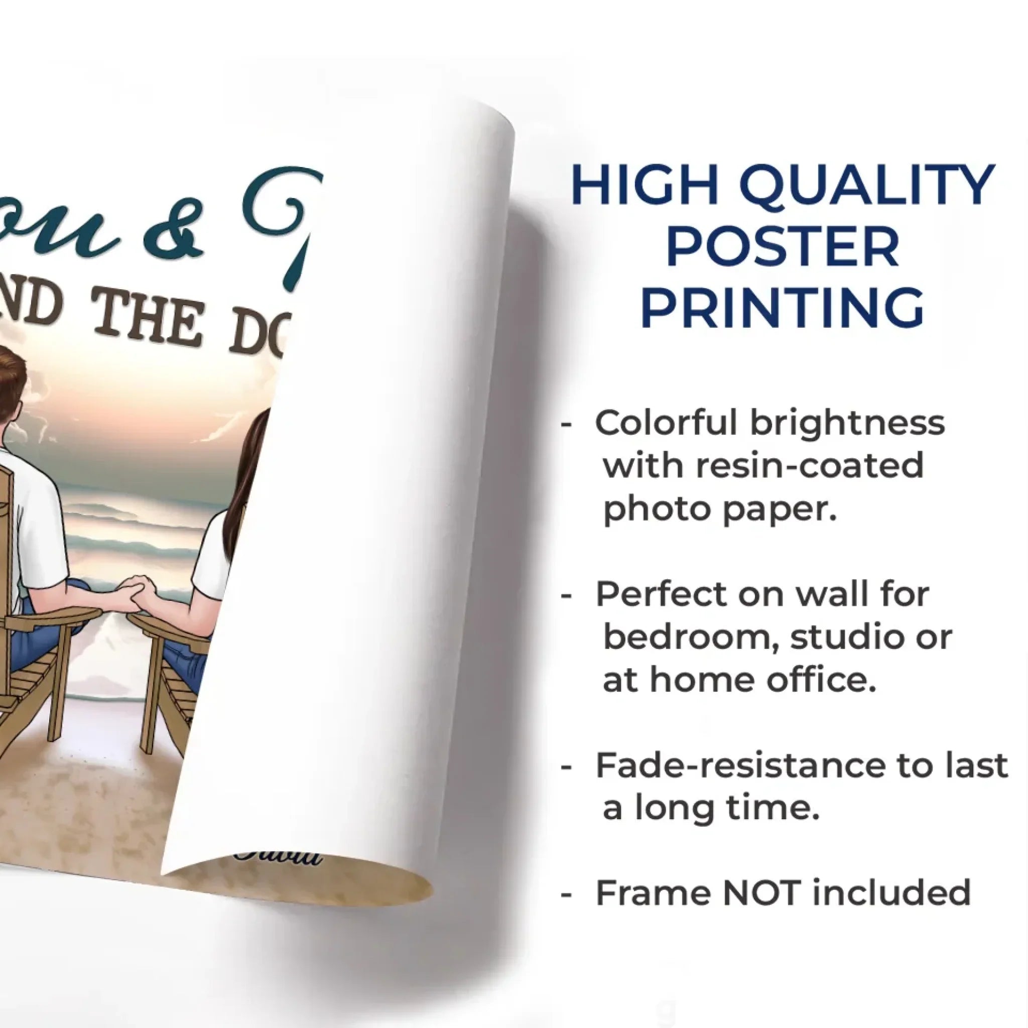 Our Hearts Are Full Of Love - Couple Personalized Custom Horizontal Poster - Gift For Husband Wife, Anniversary